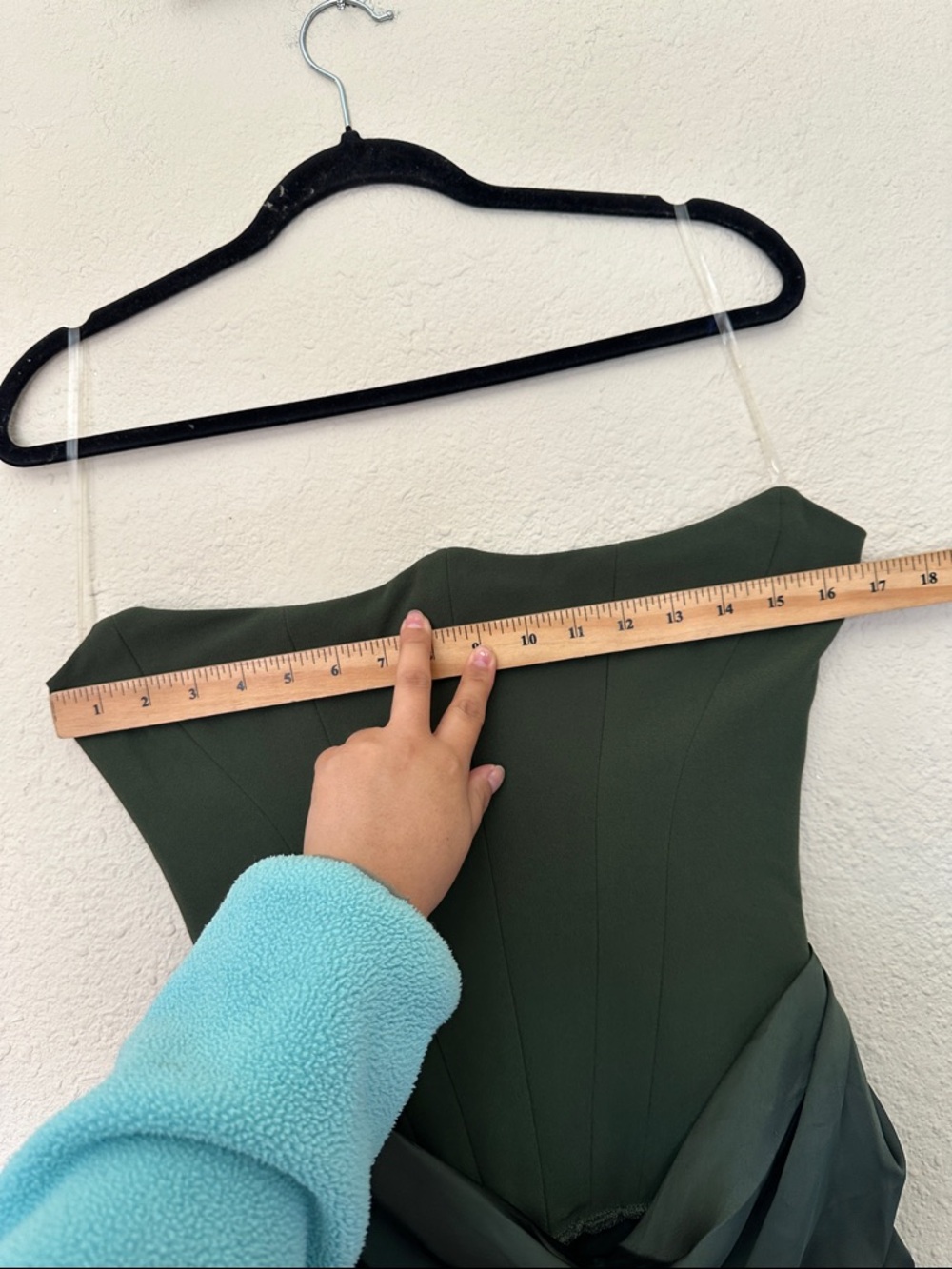 House of CB Dark Green Strapless Satin Maxi Dress - Picture 12 of 12